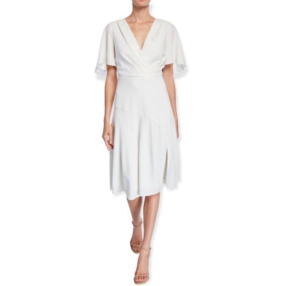 ELIE TAHARI "Jila" Midid Dress, White, Size 12 - Picture 1 of 5